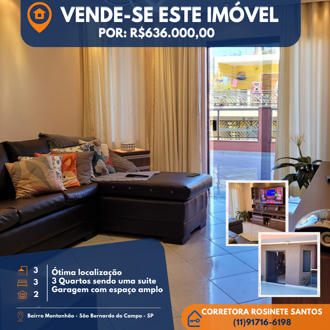Imagem Sobrado com 3 Quartos à Venda, 284 m²em Montanhão - São Bernardo do Campo