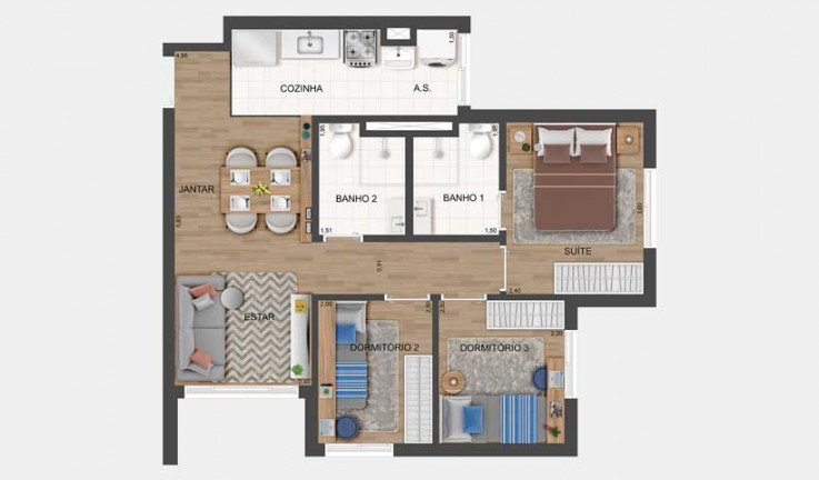 Imagem Apartamento com 3 Quartos à Venda, 53 m² em Socorro - São Paulo