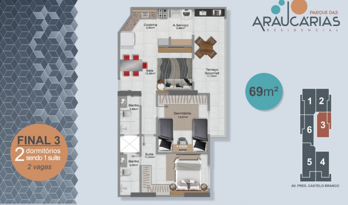 Imagem Apartamento com 2 Quartos à Venda, 86 m²em Real - Praia Grande