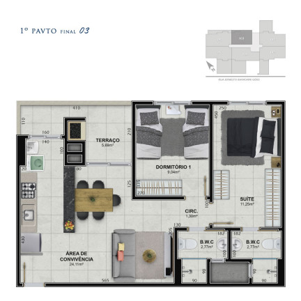 Imagem Apartamento com 3 Quartos à Venda, 78 m² em Próspera - Criciúma