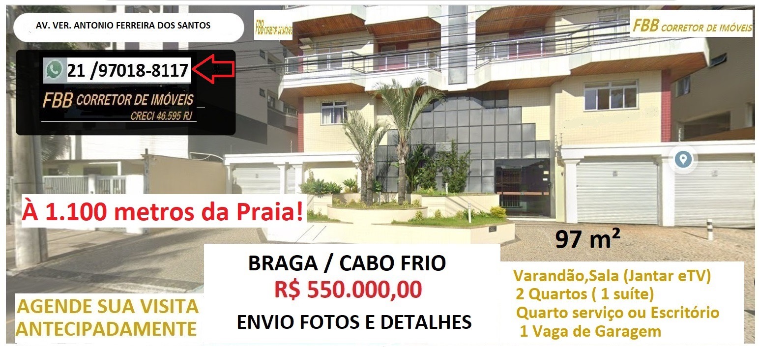 Imagem Apartamento com 2 Quartos à Venda, 97 m² em Braga - Cabo Frio