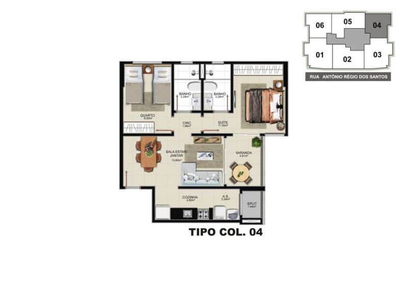 Imagem Apartamento com 3 Quartos à Venda, 86 m² em Itapuã - Vila Velha Imagem Apartamento com 3 Quartos à Venda, 86 m² em Itapuã - Vila Velha
