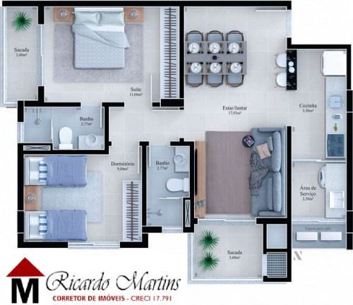 Imagem Apartamento com 2 Quartos à Venda, 70 m²em Michel - Criciúma Imagem Apartamento com 2 Quartos à Venda, 70 m²em Michel - Criciúma