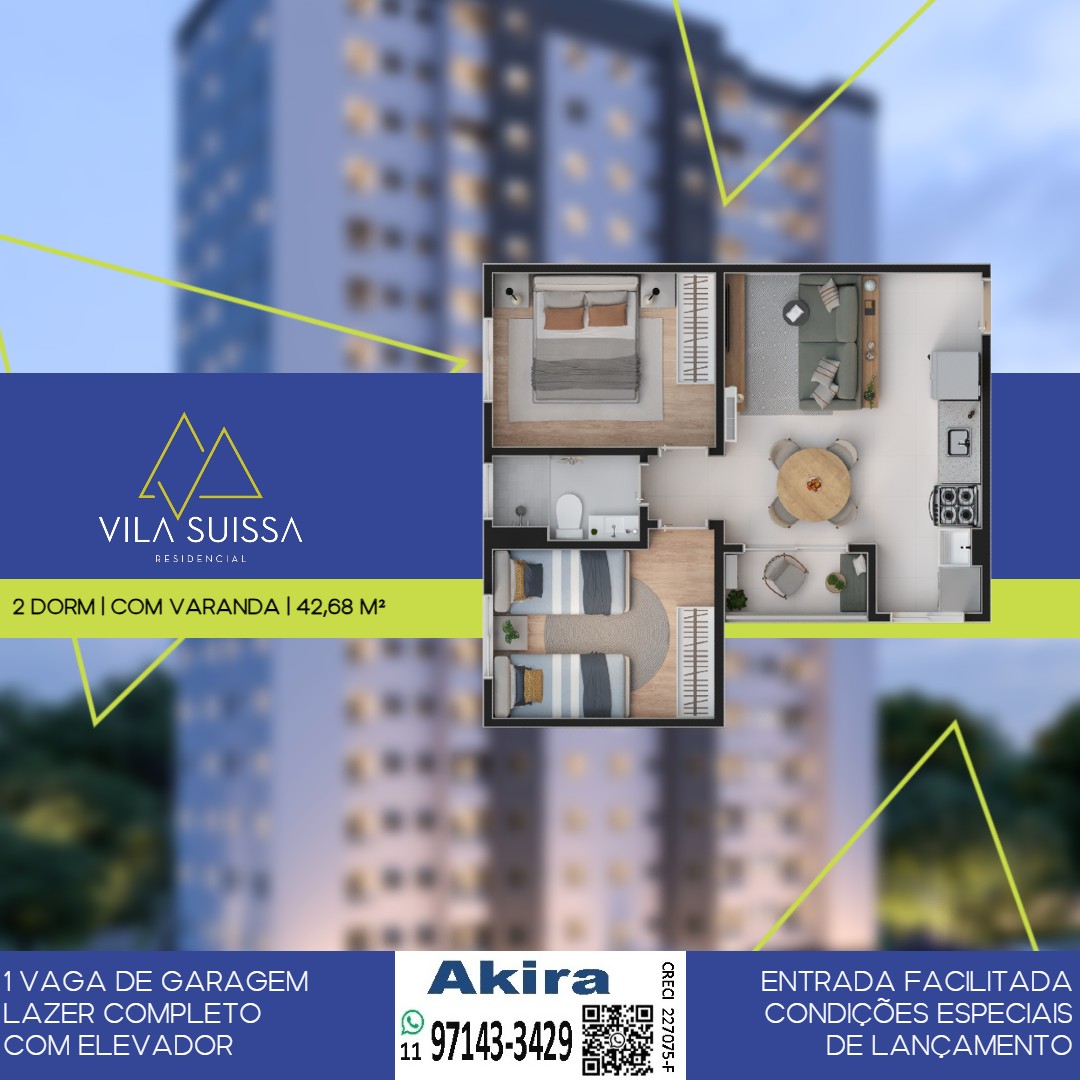 Imagem Apartamento com 2 Quartos à Venda, 42 m² em Vila Suissa - Mogi das Cruzes