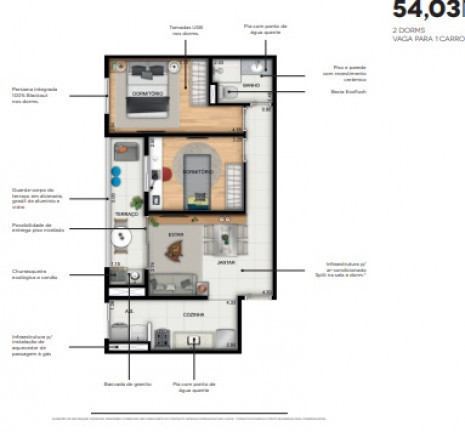 Imagem Apartamento com 2 Quartos à Venda, 54 m²em Centro - São Bernardo do Campo