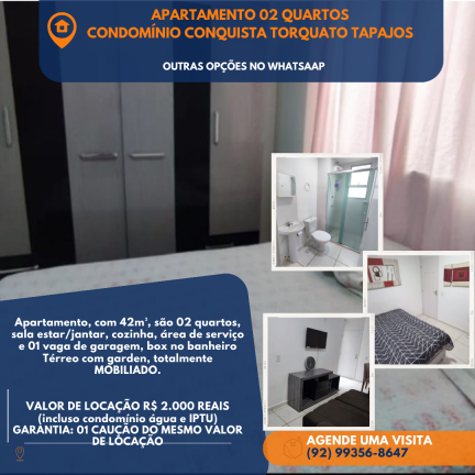 Imagem Apartamento com 2 Quartos para Alugar, 42 m² em Colônia Terra Nova - Manaus Imagem Apartamento com 2 Quartos para Alugar, 42 m² em Colônia Terra Nova - Manaus