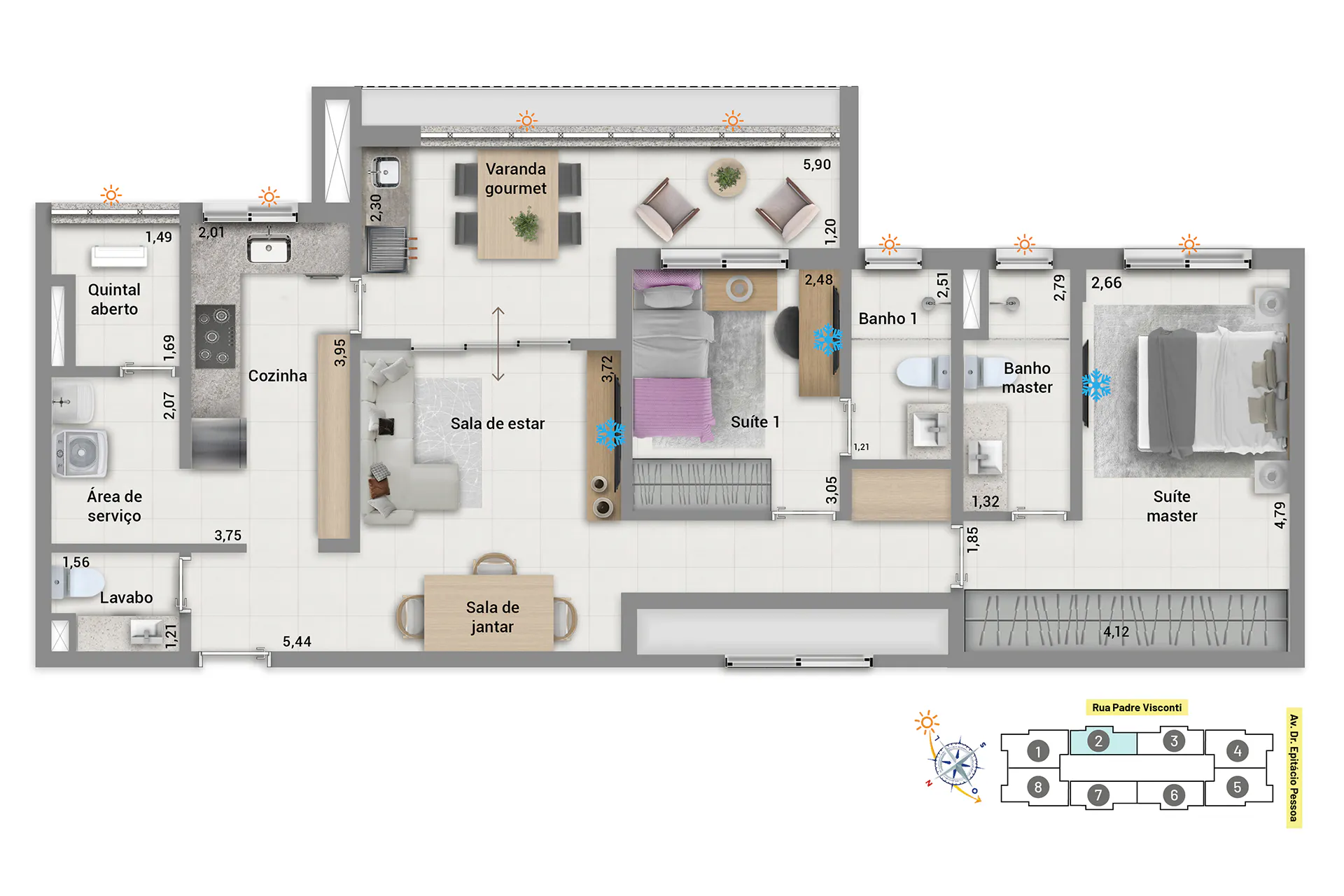 Imagem Apartamento com 3 Quartos à Venda, 128 m²em Embaré - Santos