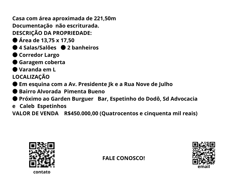 Imagem Sala Comercial à Venda, 221 m²em Alvorada - Pimenta Bueno