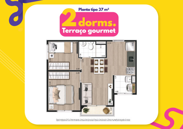 Imagem Apartamento com 2 Quartos à Venda, 37 m² em Vila Independência - São Paulo