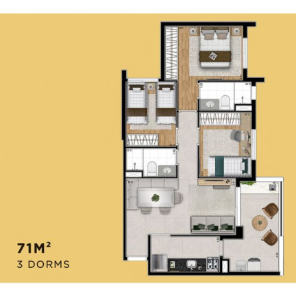 Imagem Apartamento com 2 Quartos à Venda, 59 m² em Ferreira - São Paulo