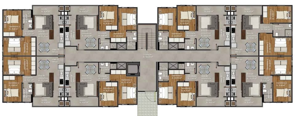 Imagem Apartamento com 2 Quartos à Venda, 60 m² em Universitário - Criciúma