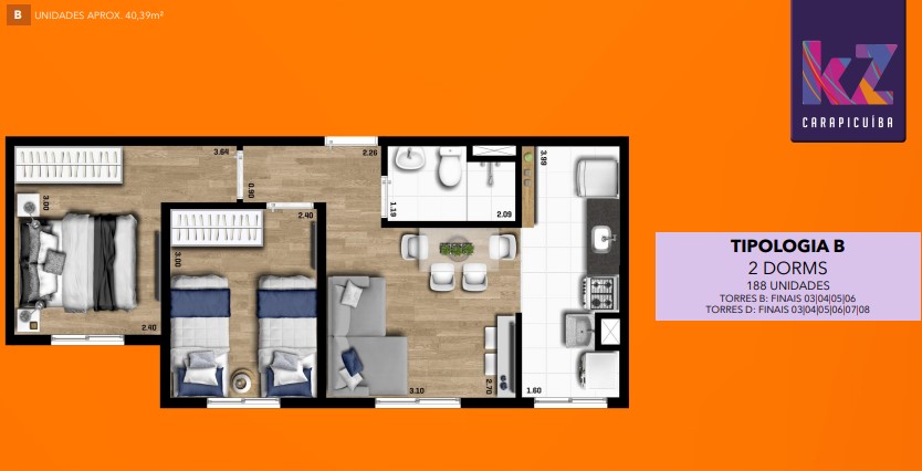 Imagem Apartamento com 2 Quartos à Venda, 40 m² em Vila da Oportunidade - Carapicuíba