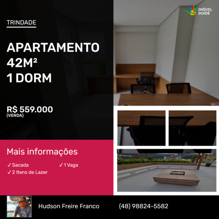 Apartamento com 1 Quarto à Venda, 42 m² em Trindade - Florianópolis