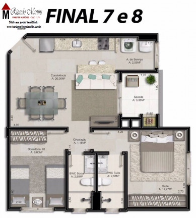 Imagem Apartamento com 2 Quartos à Venda, 58 m²em Mina do Mato - Criciúma Imagem Apartamento com 2 Quartos à Venda, 58 m²em Mina do Mato - Criciúma
