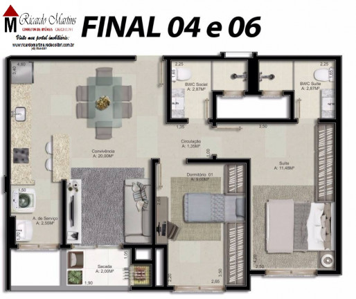 Imagem Apartamento com 2 Quartos à Venda, 58 m²em Mina do Mato - Criciúma Imagem Apartamento com 2 Quartos à Venda, 58 m²em Mina do Mato - Criciúma