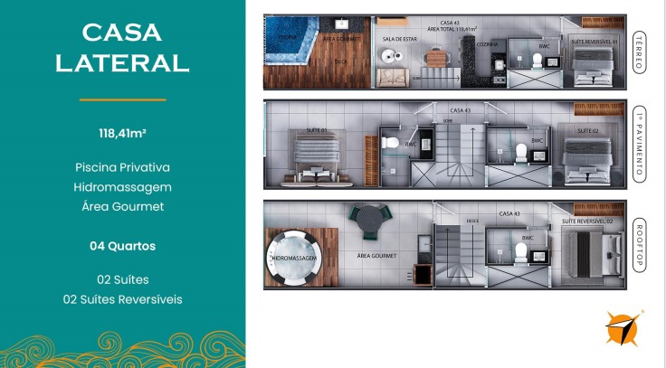 Imagem Casa de Condomínio com 4 Quartos à Venda, 109 m²em Porto de Galinhas - Ipojuca