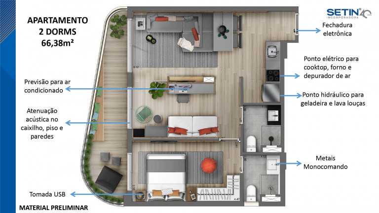 Imagem Apartamento com 2 Quartos à Venda, 63 m² em República - São Paulo