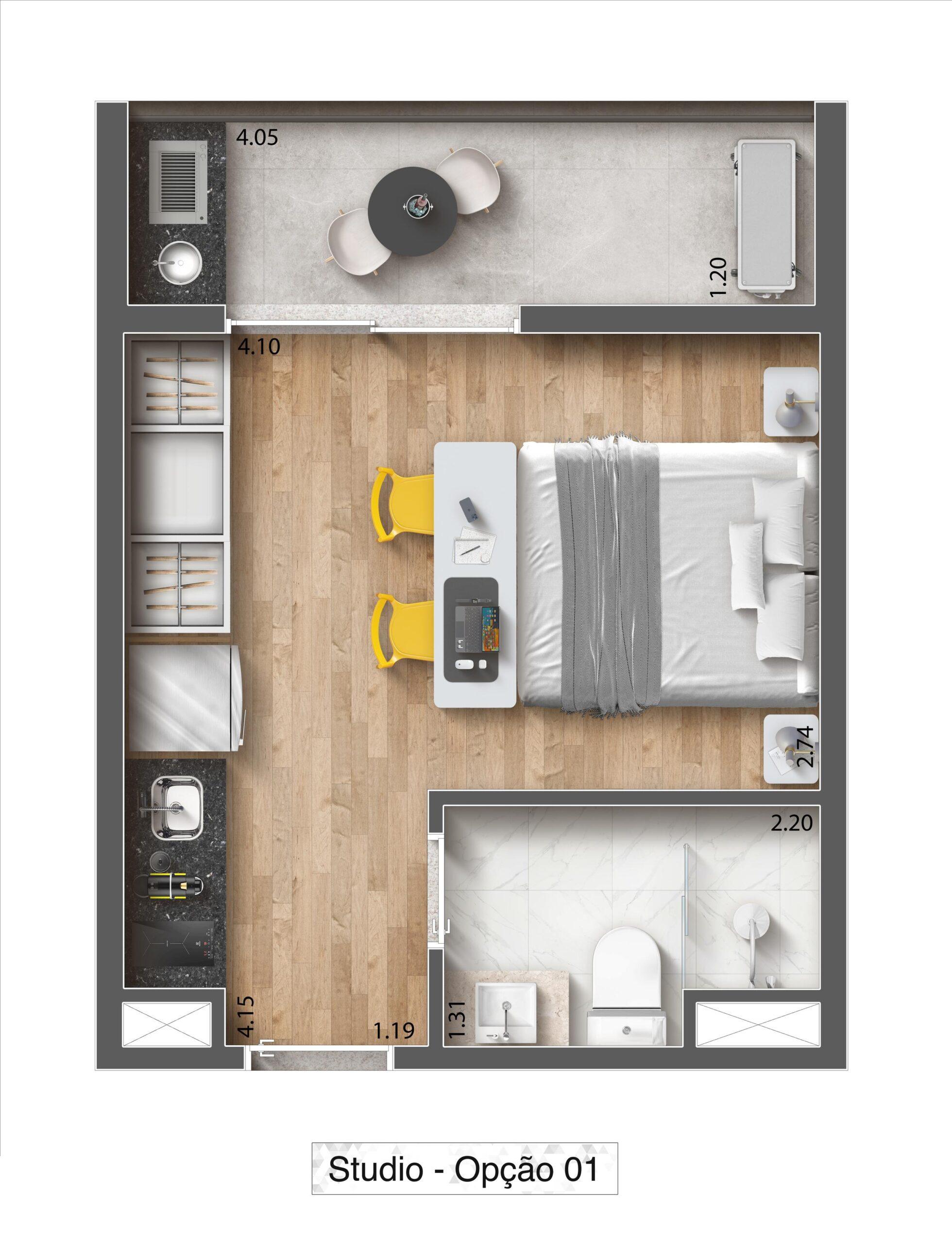 Imagem Studio à Venda, 24 m² em  - 
