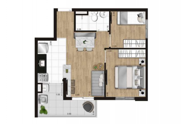 Imagem Apartamento com 2 Quartos à Venda, 42 m² em Parque Maria Helena - São Paulo
