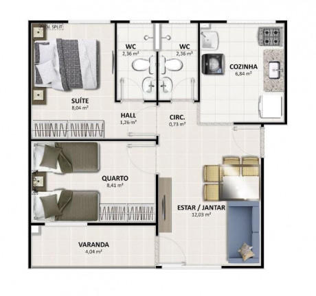 Imagem Apartamento com 2 Quartos à Venda, 52 m² em Antônio Cassimiro - Petrolina