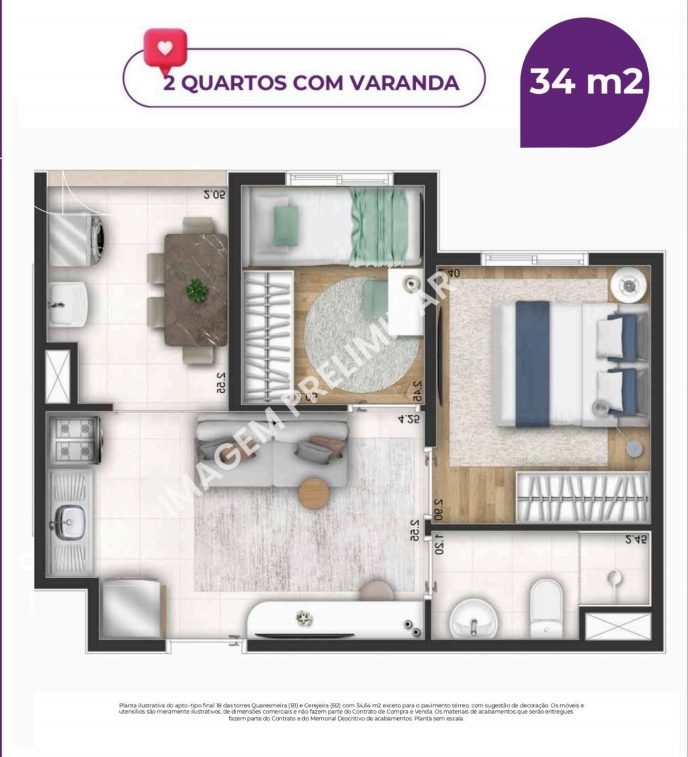 Imagem Apartamento com 2 Quartos à Venda, 34 m² em Vila Zelina - São Paulo