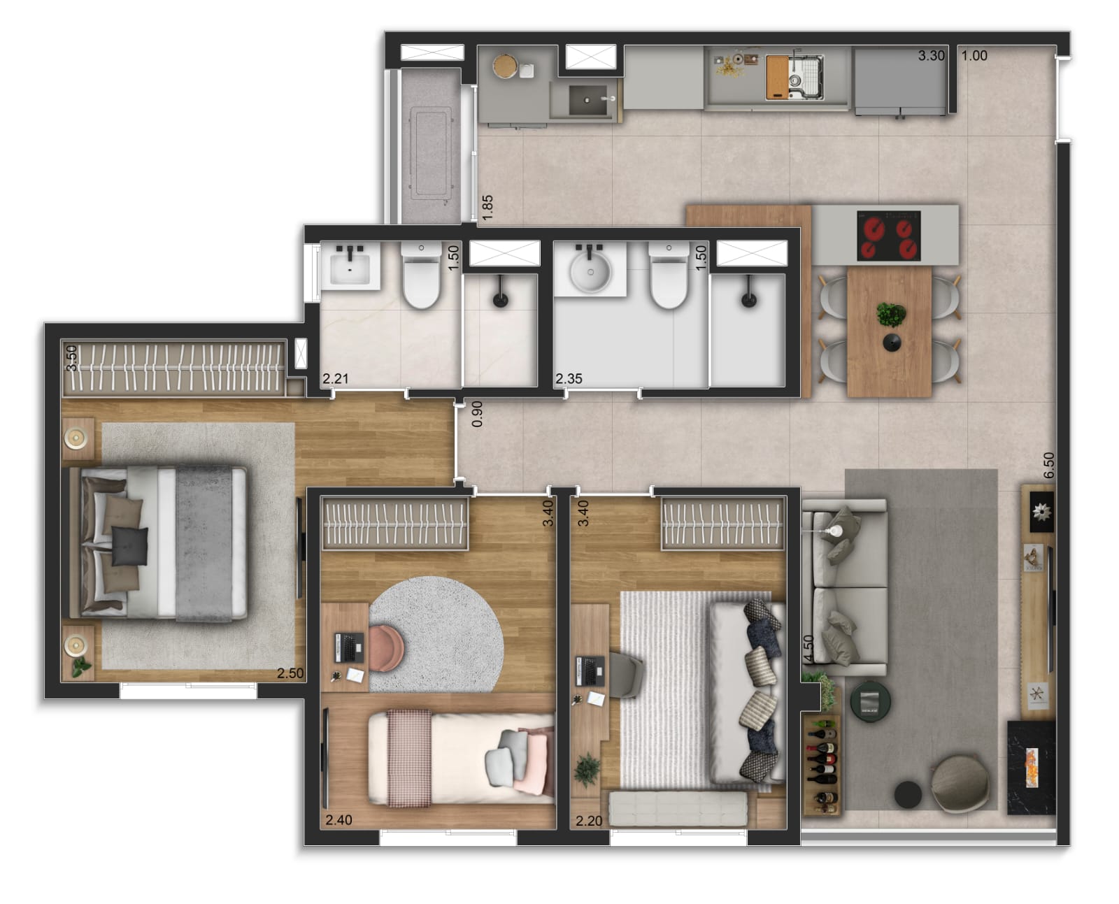 Imagem Apartamento com 3 Quartos à Venda, 72 m² em Chácara Pavoeiro - Cotia
