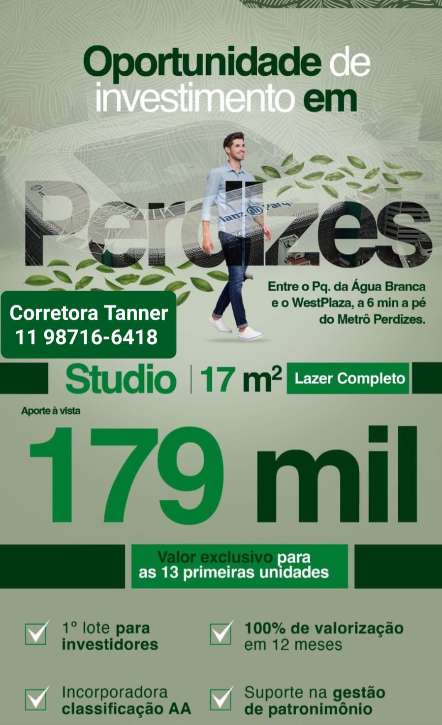 Studio à Venda, 17 m²em Água Branca - São Paulo