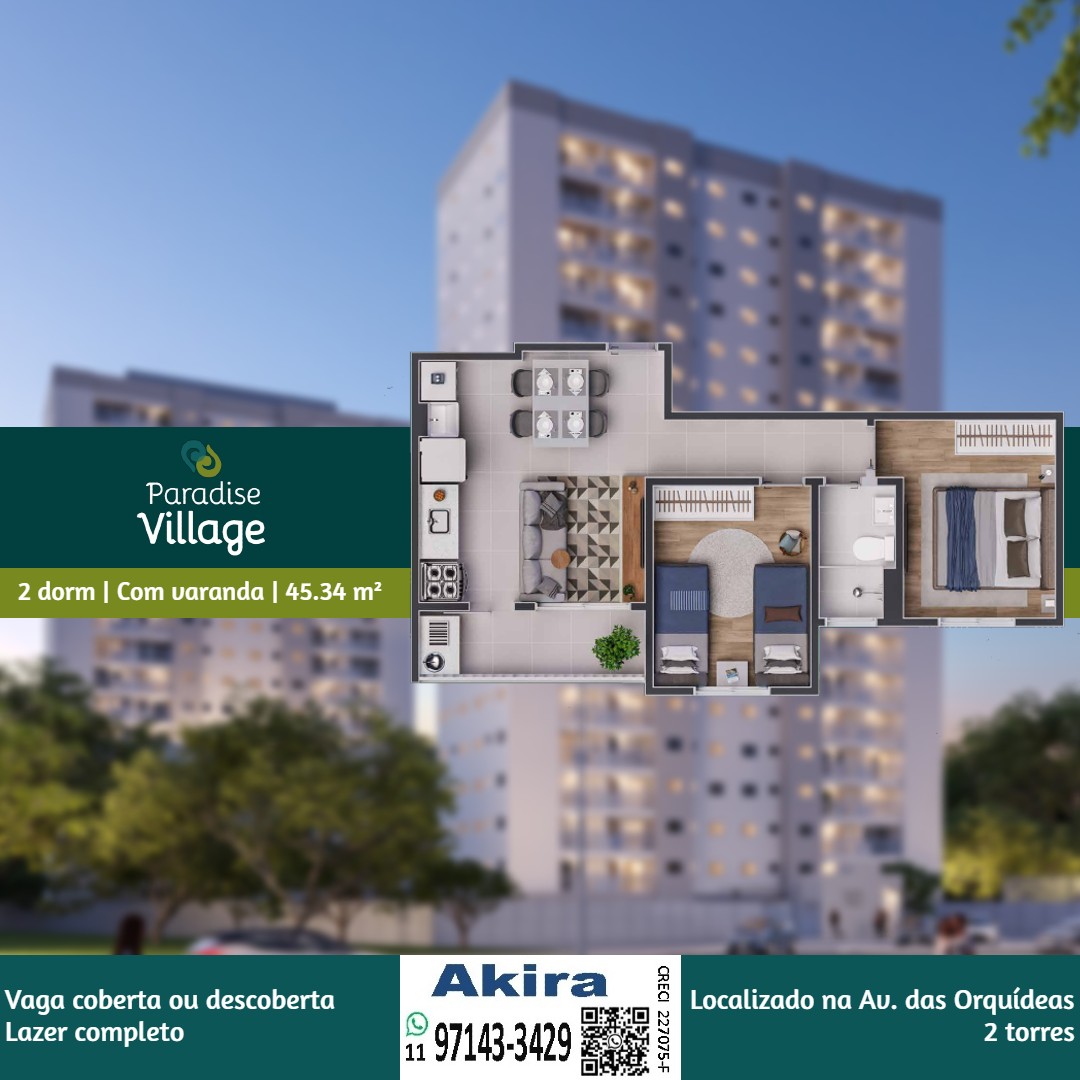 Imagem Apartamento com 2 Quartos à Venda, 44 m² em Parque dos Lagos - Mogi das Cruzes