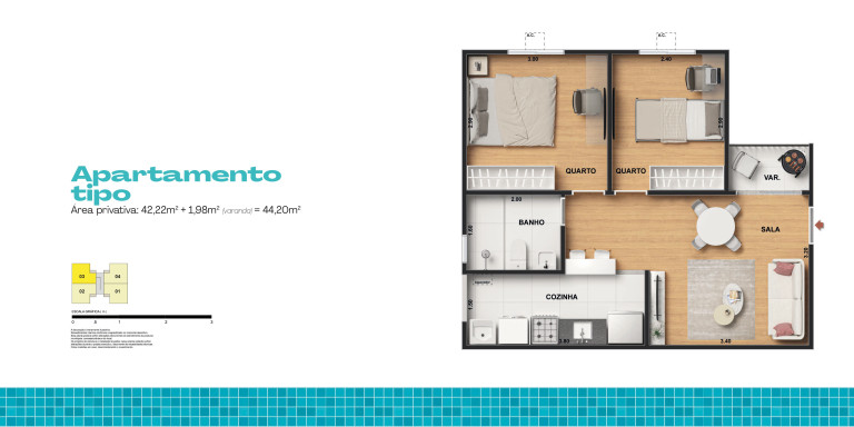 Imagem Apartamento com 2 Quartos à Venda, 44 m² em Campo Grande - Rio de Janeiro