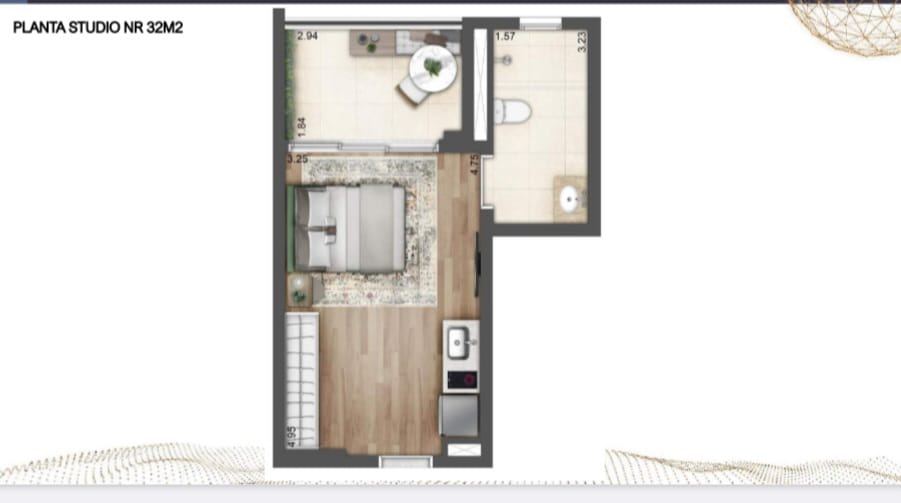 Imagem Studio com 1 Quarto à Venda, 32 m²em Vila Dom Pedro I - São Paulo