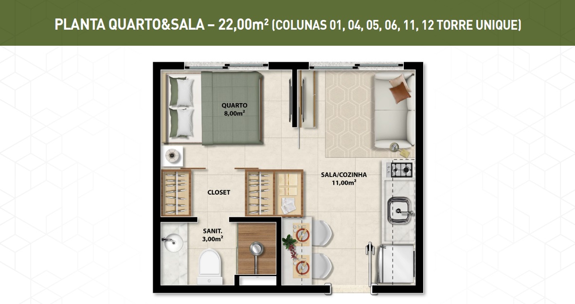 Imagem Apartamento com 1 Quarto para Alugar, 22 m²em Federação - Salvador