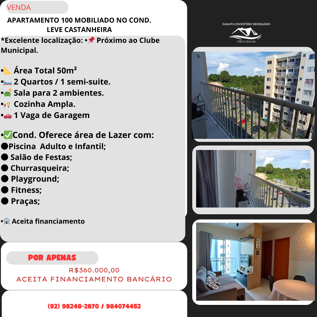 Imagem Apartamento com 2 Quartos à Venda, 50 m²em Gilberto Mestrinho - Manaus