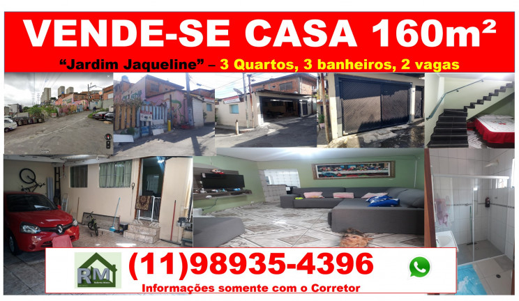 Imagem Casa com 3 Quartos à Venda, 160 m² em Jardim Jaqueline - São Paulo Imagem Casa com 3 Quartos à Venda, 160 m² em Jardim Jaqueline - São Paulo