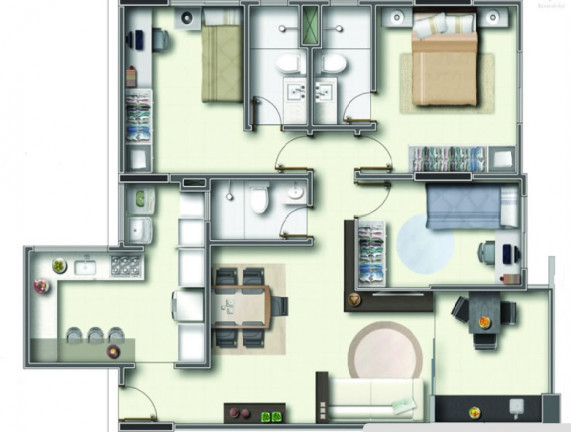 Imagem Apartamento com 3 Quartos à Venda, 87 m² em Setor Bueno - Goiânia