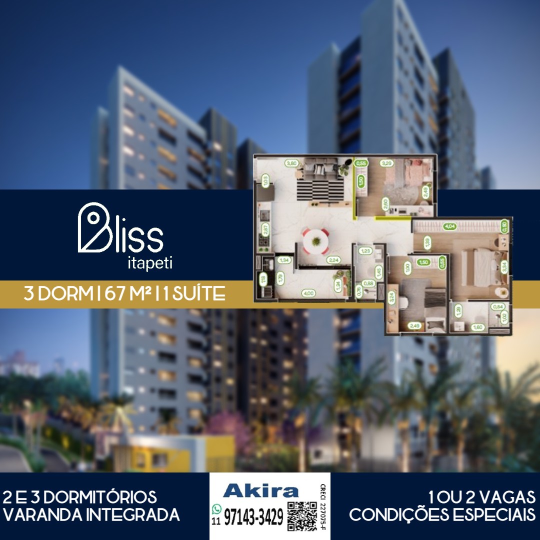Imagem Apartamento com 3 Quartos à Venda, 67 m²em Mogi Moderno - Mogi das Cruzes