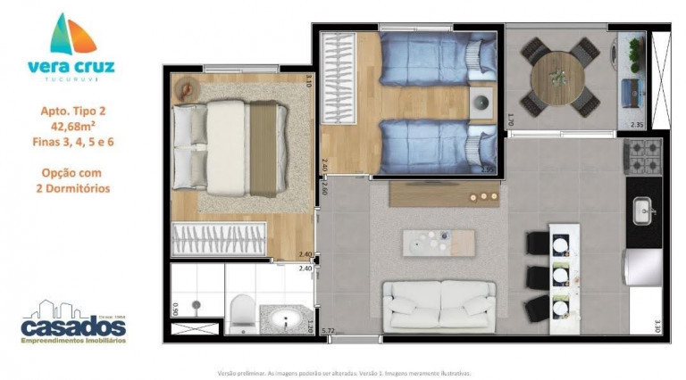 Imagem Apartamento com 2 Quartos à Venda, 43 m² em Vila Gustavo - São Paulo
