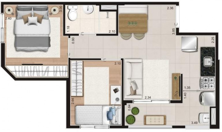 Imagem Apartamento com 2 Quartos à Venda, 38 m² em Vila Ré - São Paulo