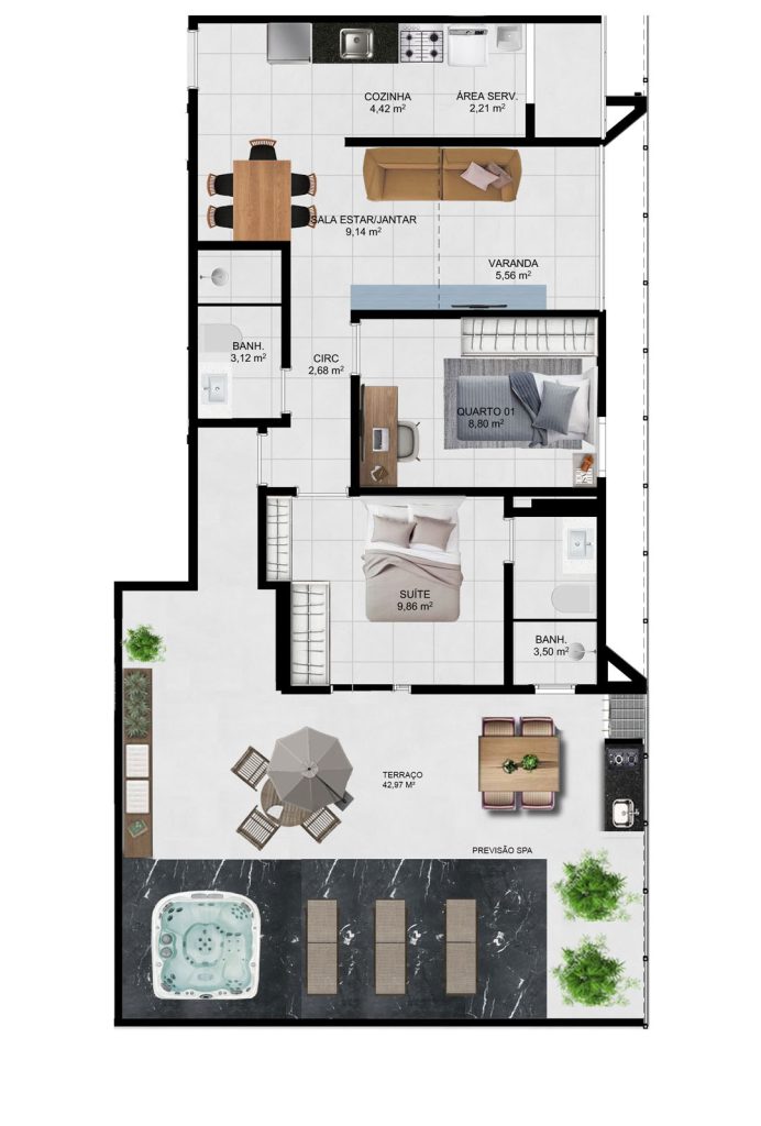 Imagem Apartamento com 2 Quartos à Venda, 60 m² em Interlagos - Vila Velha