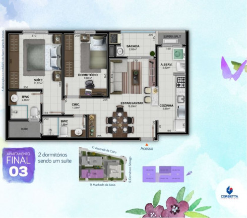 Imagem Apartamento com 3 Quartos à Venda, 78 m² em Santa Bárbara - Criciúma