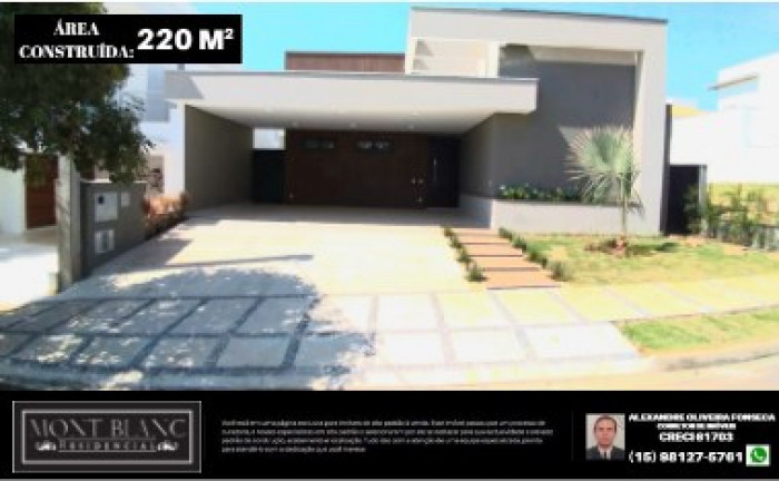 Casa de Condomínio com 3 Quartos à Venda, 220 m² em Jardim Residencial Mont Blanc - Sorocaba