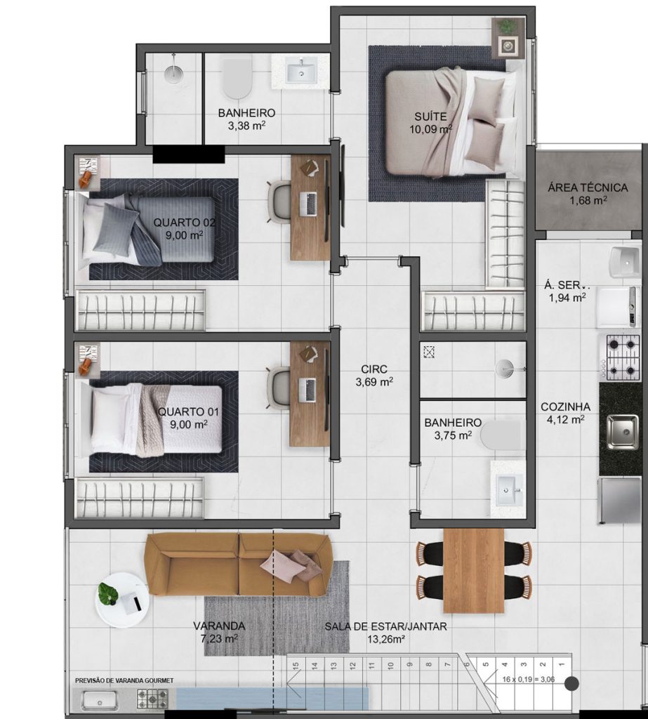Imagem Apartamento com 2 Quartos à Venda, 60 m² em Interlagos - Vila Velha