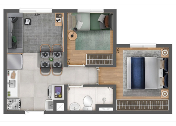 Imagem Apartamento com 2 Quartos à Venda,  em Vila Ré - São Paulo