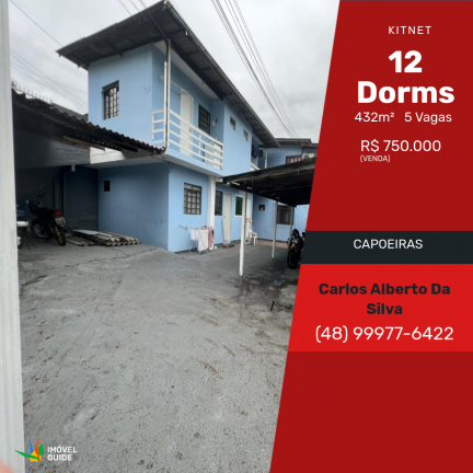 Kitnet com 12 Quartos à Venda, 432 m² em Capoeiras - Florianópolis