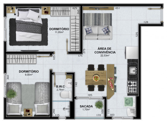 Imagem Apartamento com 2 Quartos à Venda, 53 m² em Santa Augusta - Criciúma Imagem Apartamento com 2 Quartos à Venda, 53 m² em Santa Augusta - Criciúma