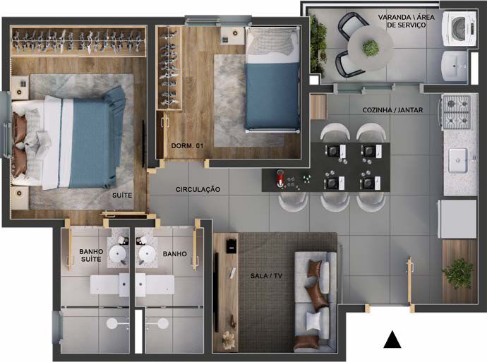 Imagem Apartamento com 2 Quartos à Venda, 48 m² em Chácara Santo Antônio - Franca Imagem Apartamento com 2 Quartos à Venda, 48 m² em Chácara Santo Antônio - Franca