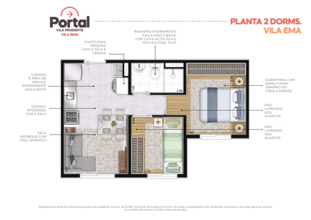 Imagem Apartamento com 2 Quartos à Venda, 32 m² em Vila Ema - São Paulo