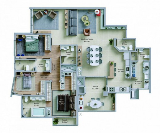 Imagem Apartamento com 3 Quartos à Venda, 167 m² em Centro - Criciúma