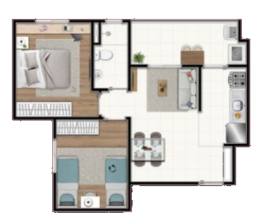 Imagem Apartamento com 2 Quartos à Venda, 49 m²em Mogi Moderno - Mogi das Cruzes