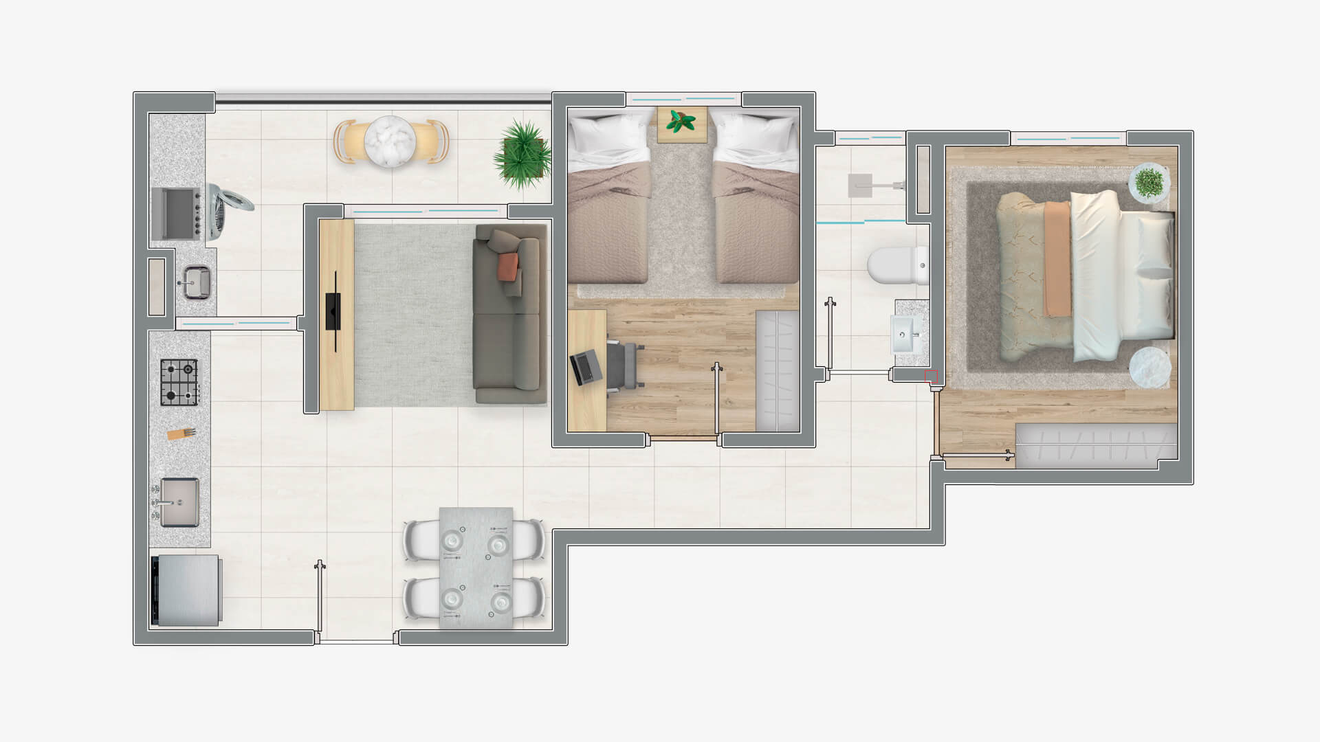 Imagem Apartamento com 2 Quartos à Venda, 49 m²em São Pedro - Osasco