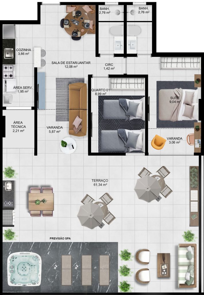 Imagem Apartamento com 2 Quartos à Venda, 60 m² em Interlagos - Vila Velha